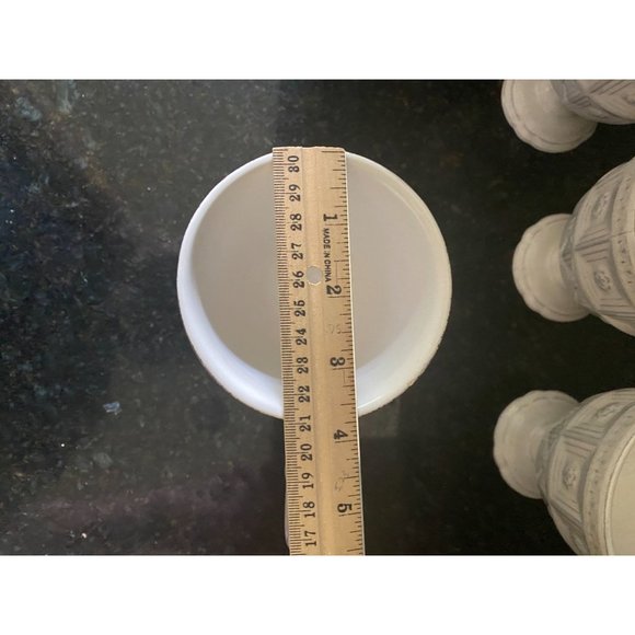 White 5" High Footed Coffee Cups, Large, Decorative Handles (Qty. 4) - Picture 6 of 8